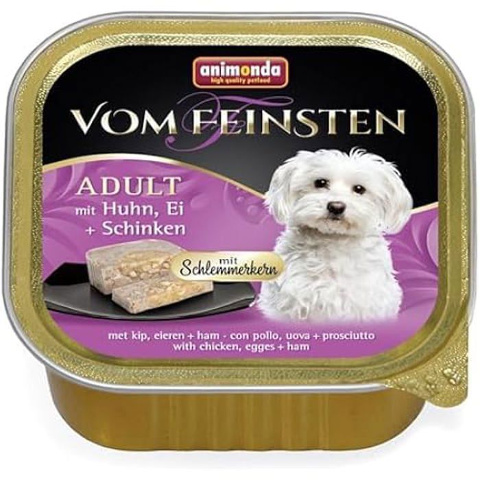 Comparer les prix de Pâtée pour chien - ANIMONDA VOM FEINSTEN - Schlemmerkern - Huhn, Ei & Schinken - 150g - Sans céréales