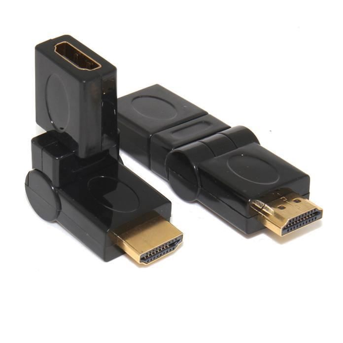 Adaptateur HDMI mâle (Type A) vers HDMI femelle (Type A) Coudé à