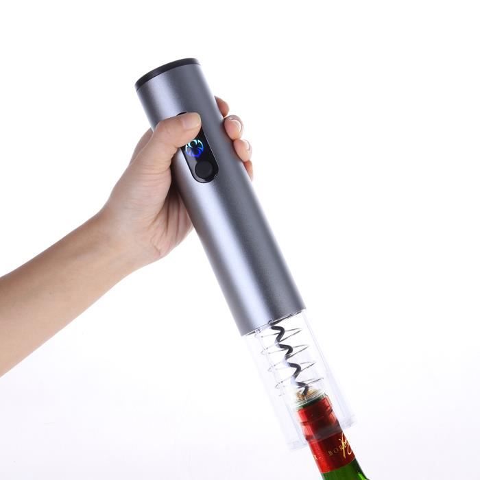 Ouvre-bouteille électrique Bi-Komfort - Set Cadeau Avec Coupe-capsule, Bec Verseur & Bouchon Pompe à Air - Pour Vin - 4