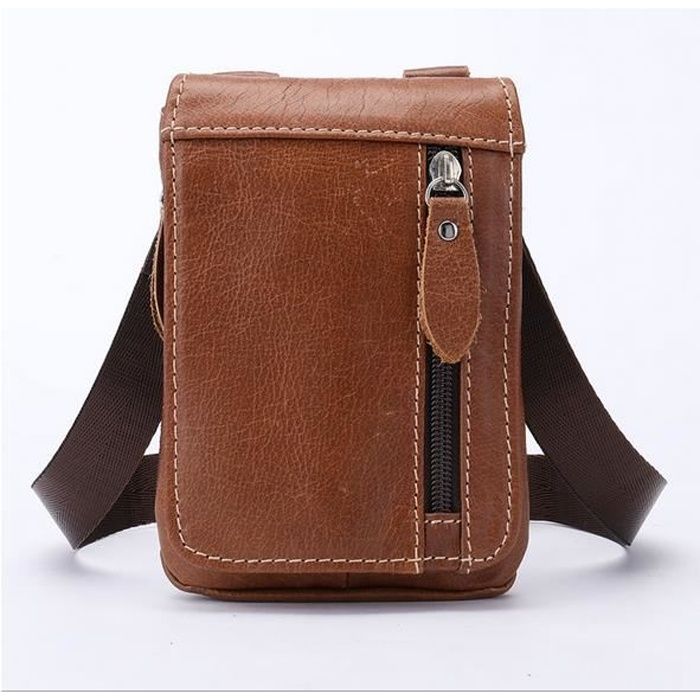 Marron Sacoche Homme Cuir Veritable Mode Sac A Bandouliere Mini Messenger Cuir Affaires Petit Sac A Bandouliere Besace Sac Epaule Marron Cdiscount Bagagerie Maroquinerie