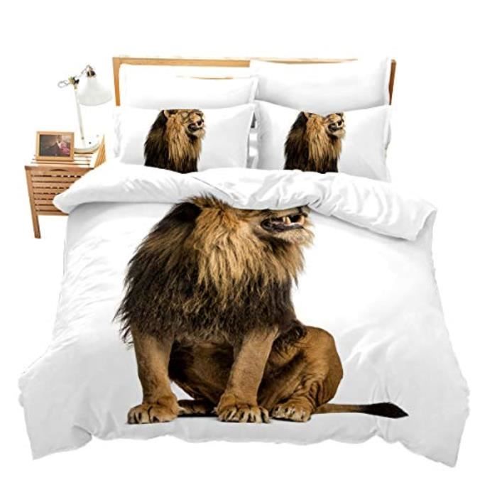 Matelas Bebe Uv7ta Lion Literie Ensemble 3d Imprime Lion Housse De Couette Twin Lion Sauvage Motif Sur Blanc Housse De Couette Doux Achat Vente Housse De Couette Seule Cdiscount