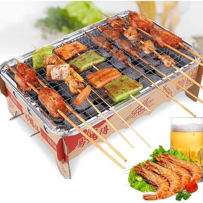 Barbecue Jetable Avec Charbon De Bois, Barbecue Portable Et Instantané
