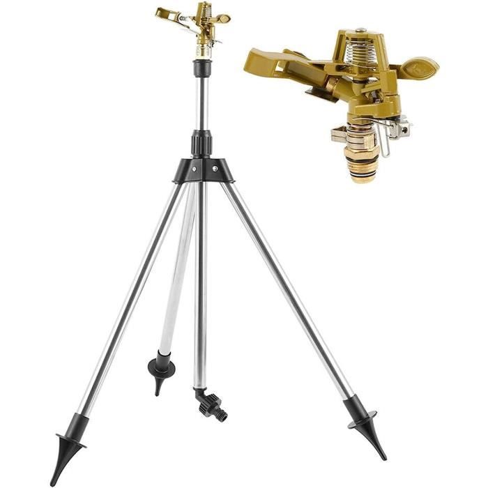 Buse Arrosage Automatique Arroseur Rotatif Trépied 360° - Arrosage Jardin Et Pelouse - Ajustable Et Facile à Installer Système Irrigation Pelouse