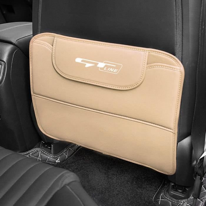 Beige - Protecteur de siège arrière de voiture en cuir PU avec