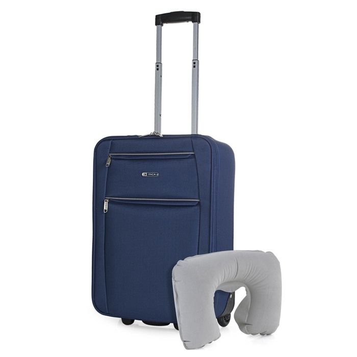 Valise Cabine ITACA T71950B Souple Bleu Compartiments