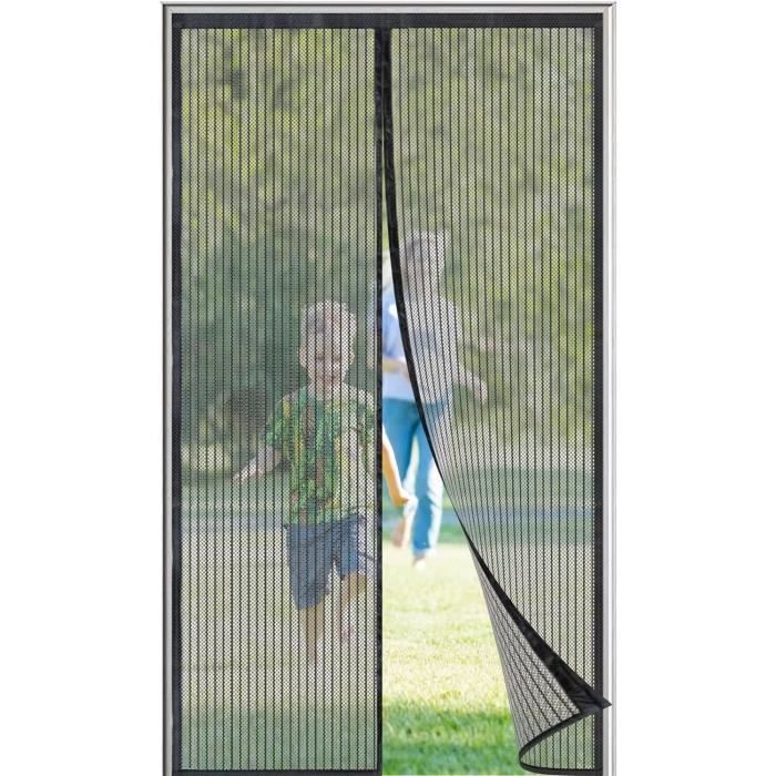 Moustiquaire Magnétique Pour Portes, Différentes Tailles, 100 X 210cm, Puissants Aimants, Fermeture Automatique, De Porte Rideau Couloirs Patio Sans Perçage, Bandes Noires