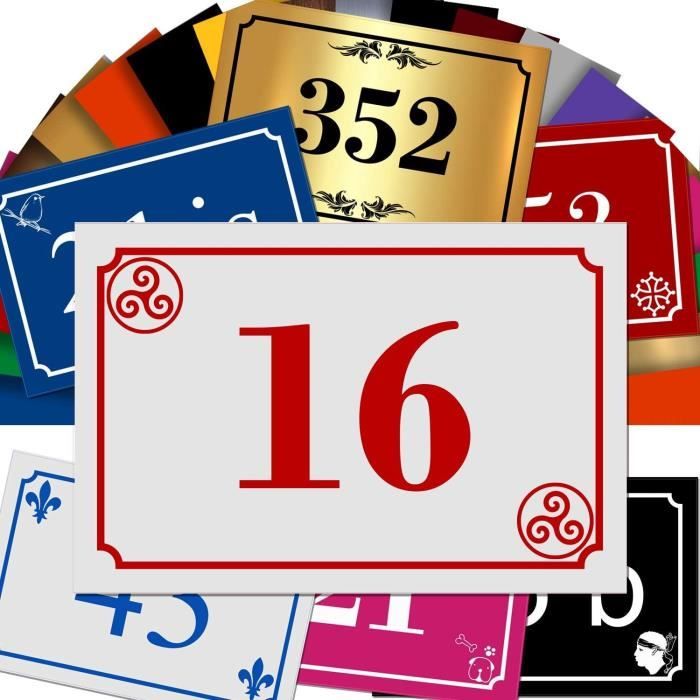 Plaque Gravée Autocollante - MYGOODPRICE - Numéro De Rue TER - 5x8 Cm