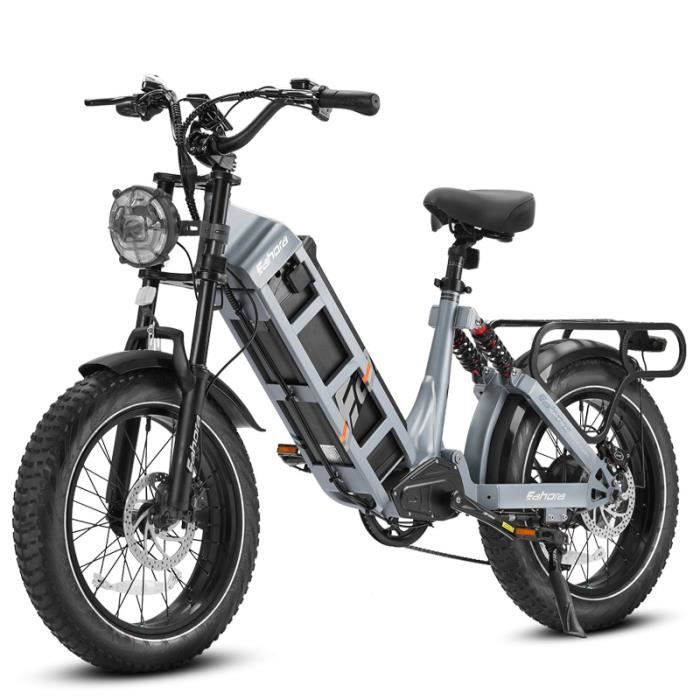 Vélo électrique EAHORA Juliet - Moteur1000W - Autonomie 190KM -SHIMANO 7 vitesses - Frein à huile - Batterie 48V60AH - Pneus20\