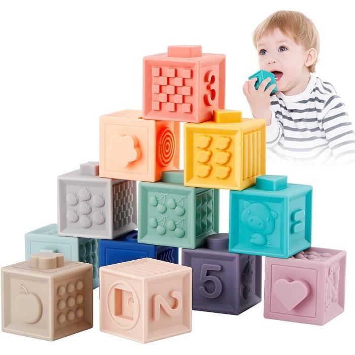 Blocs De Bebe Souples Jouets Pour De Dentition Jouet Educatif Squeeze Jouer Avec Des Nombres Formes D Animaux 12 Pcs Cdiscount Jeux Jouets