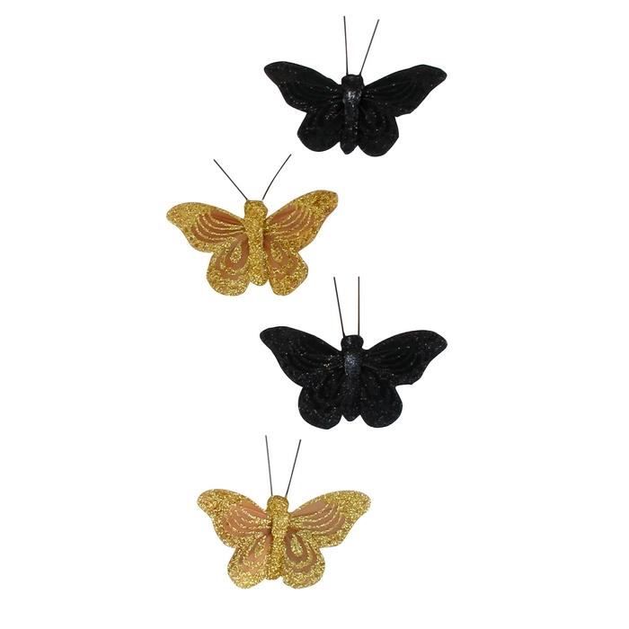 Aimants plumes pour rideaux, décor papillon, couleurs noir & or, 4  papillons - Cdiscount Maison