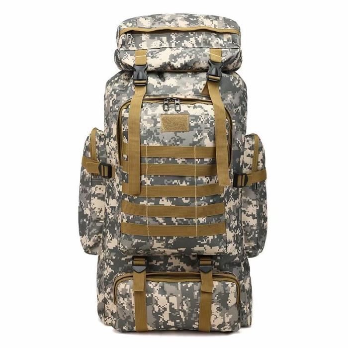 Sac à Dos Militaire 80L Grande Capacité - Parfait Pour Randonnée, Camping, Chasse - Vert
