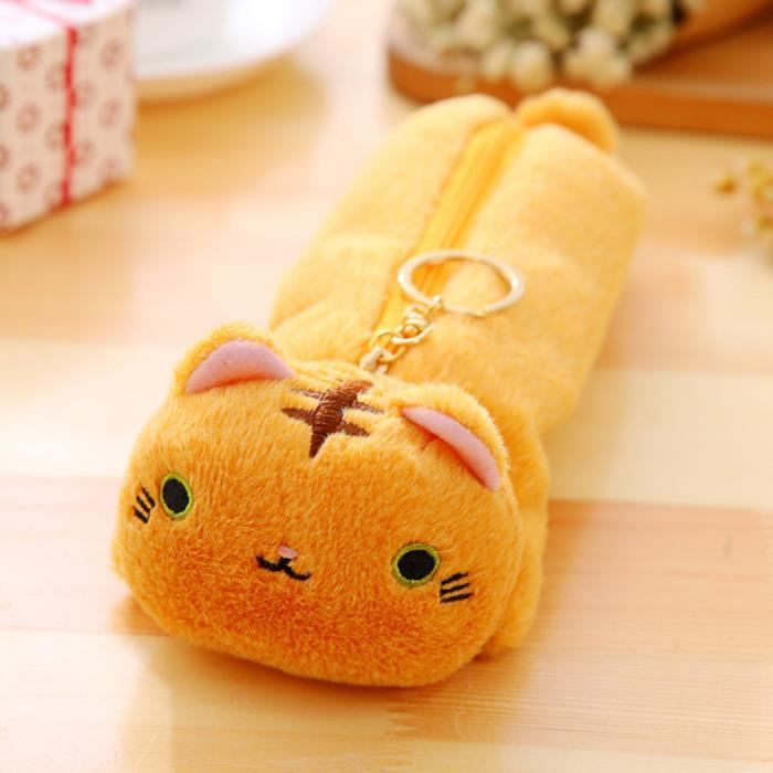 Dessin Anime Peluche Trousse Kawaii Peluche Chat Fournitures Scolaires Sacs A Crayons Pour Les Enfants Papeterie Jaune Cdiscount Beaux Arts Et Loisirs Creatifs