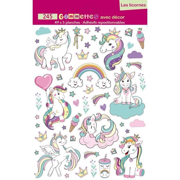 Licorne Autocollants, 500pcs Stickers Licorne, Licorne Récompenses Sticker, Licorne Autocollant Rond, Gommettes Licorne, Licorne Autocollant Enfant, Autocollants Enfants Fille