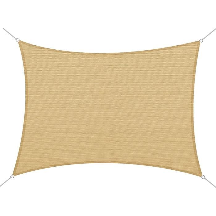 Voile D'ombrage BARAKYEG 2x3m - Rectangulaire, Imperméable, UV Protection - Terrasse, Jardin
