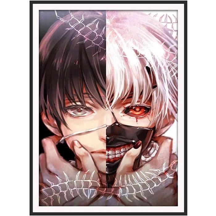 Kit Diamond Painting Demon Slayer – Toile 30x40 Cm, Strass Ronds, Inclus Tout Le Matériel, Décoration Murale