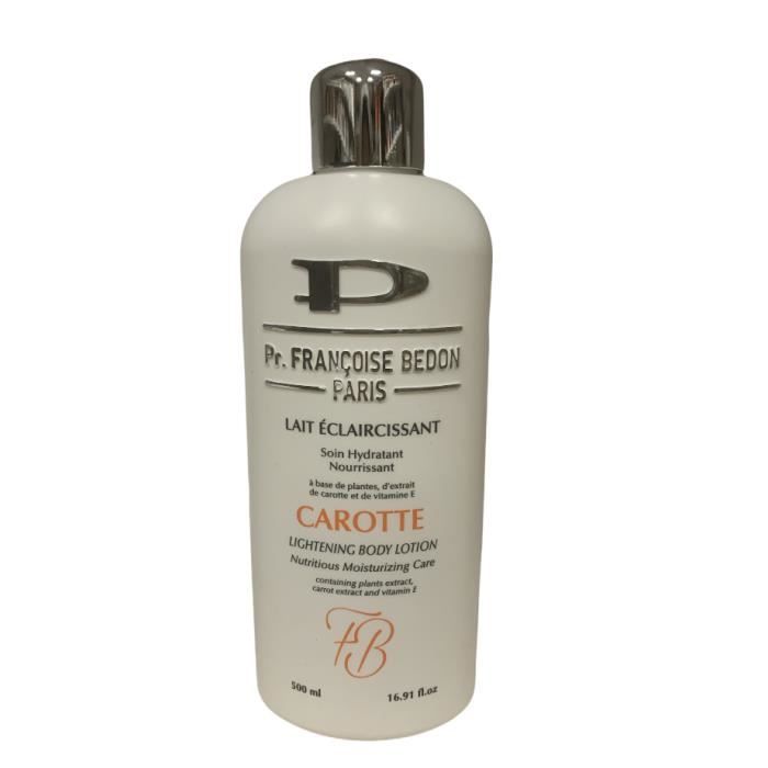 Crème éclaircissante B WHITE Avec Carotte – 500 Ml, Gel Hydratant Pour Le Visage Et Le Corps