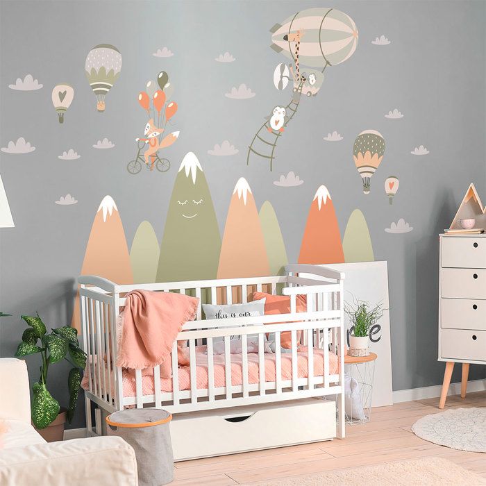 Stickers muraux enfants - Decoration chambre bébé - Stickers muraux enfant  - Sticker mural Animaux des bois bucoliques - Autocollant mural géant  Animaux - H135 x L120 cm : : Bébé et Puériculture