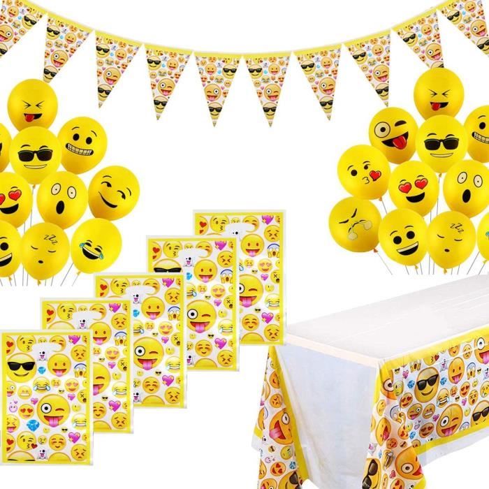 Emoji Balloons Nappe Surprises Sacs De Fete Emoji Jeu De Rigolo Ou Decoration De Fete De Mariage Anniversaire Fete Motif Smiley Cdiscount Maison