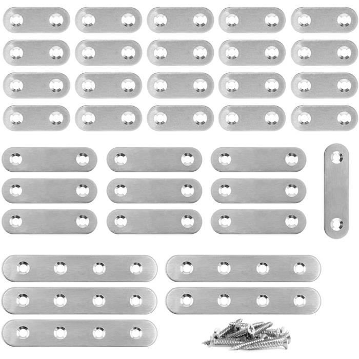 5 Plaques De Réparation En Acier 150 Mm - Supports Plats Pour Fixation Et Jointure - Lot De 5