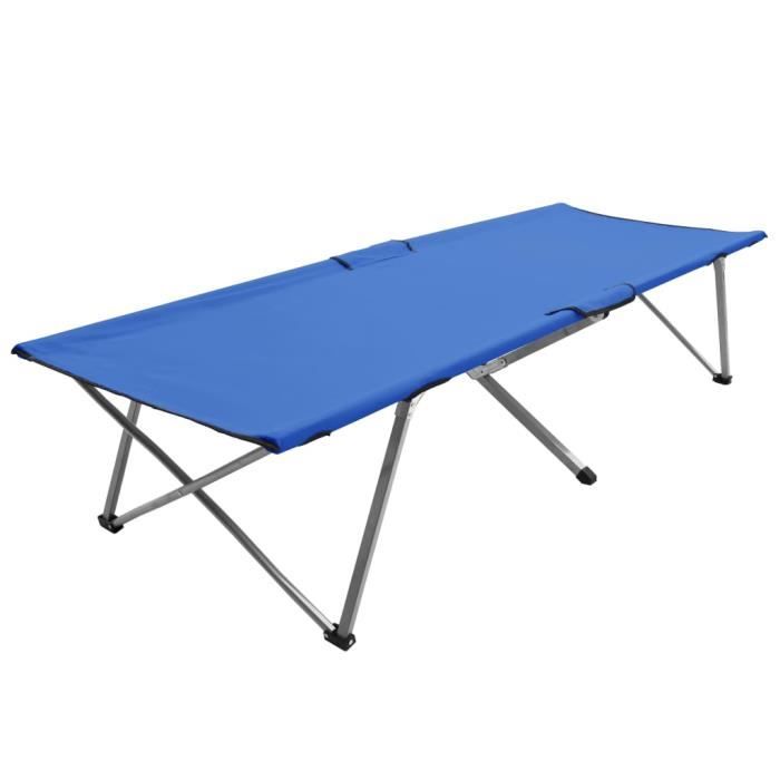 Pliable Chaise Longue En Acier Bleu Randonnee Lit Plage Voyage Lit De Camping Lit De Bebe Camping Randonnee Sports Vacances Pliable Chaise Longue En Acier Bleu Randonnee Lit Plage Voyage Lit De Camping Lit De Bebe Camping Randonnee Sports Vacances