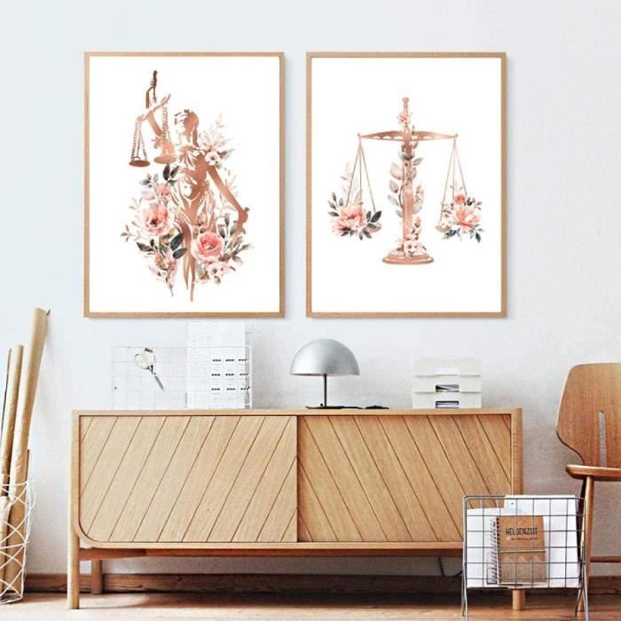 Lady Justice Poster Legal Balance Law Office Decor Peinture Avocat
