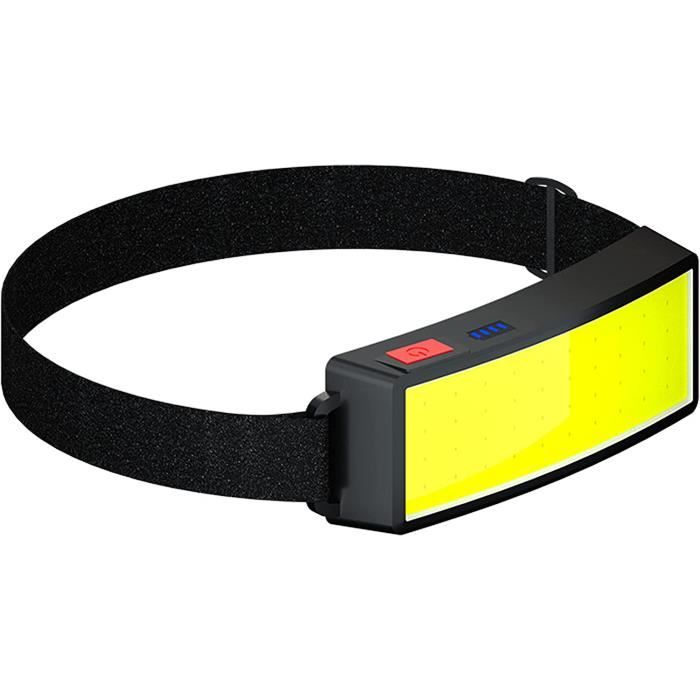 Lampe frontale COB LED rechargeable via type C pour randonnée