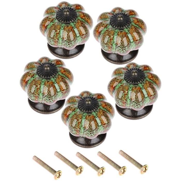 Seimneire Lot De 12 Boutons De Placard Vintage En Céramique Marron En