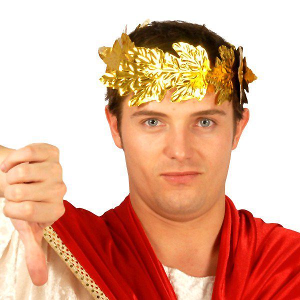 Couronne César - Accessoire de déguisement romain - Jaune - Adulte - Homme