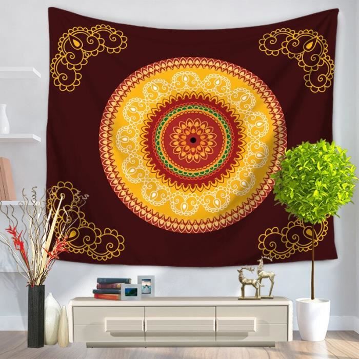 Tenture Murale Bohème Hippie – Mandala Indien 100% Coton – 30x40 Pouces – Lavable à Froid