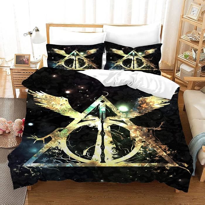 Housse De Couette Harry Potter - Officielle - Taille Simple/double - Noir - Enfant/Ado