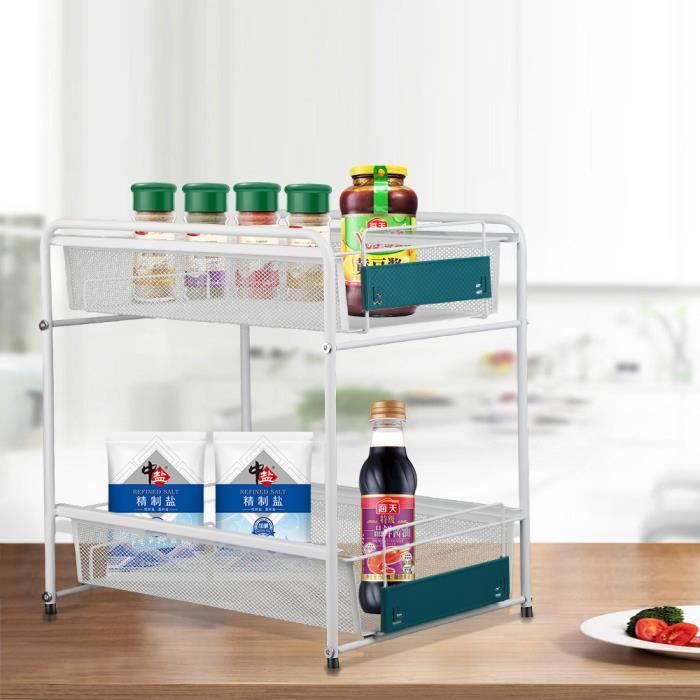 Panier Coulissant Sous Armoire – En Fer, Avec Support Téléphone – Pour Cuisine, Bureau, Rangement Astucieux