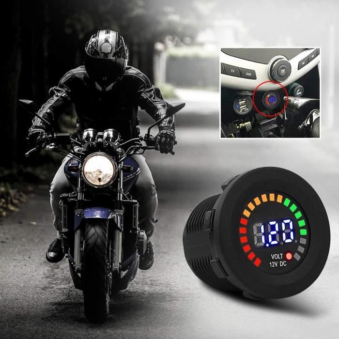 YOSOO 12 V Voltmètre à LED Affichage Numérique de Moto Voiture Étanche Jauge Mètre de Tension Noir En Stock