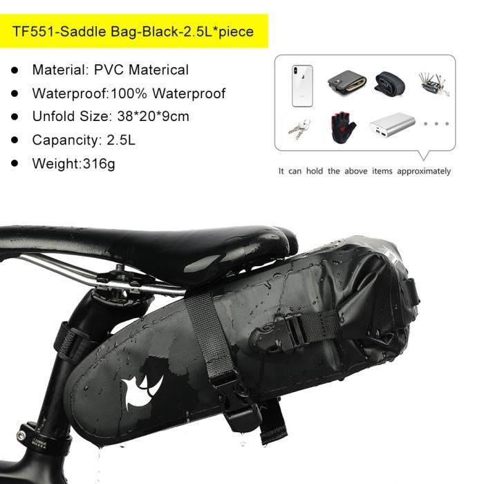 Sac De Fourche Vélo 5L : Pratique, Imperméable Et Réfléchissant Pour VTT, Route Et Scooter