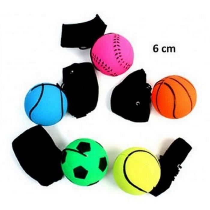 8 Balles Avec Élastique XTUDOU - Balles Rebond Poignet 6cm Multicolores Pour Enfants Et Adultes