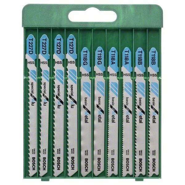 Set de 10 lames scie sauteuse BOSCH HSS bimétal Manche en U & Decker - vue 10