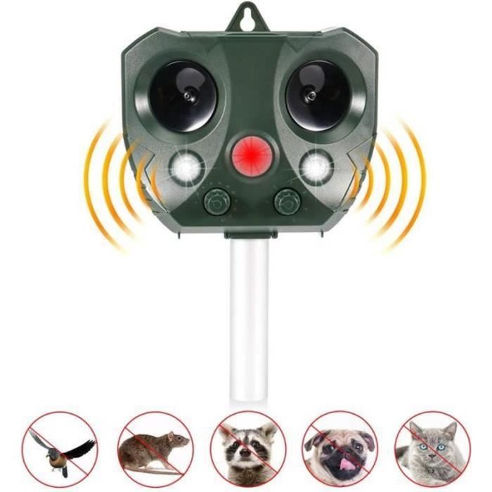 Répulsif Solaire Anti-nuisibles à Détection Mouvement - Pour Chats, Pigeons, Animaux Sauvages