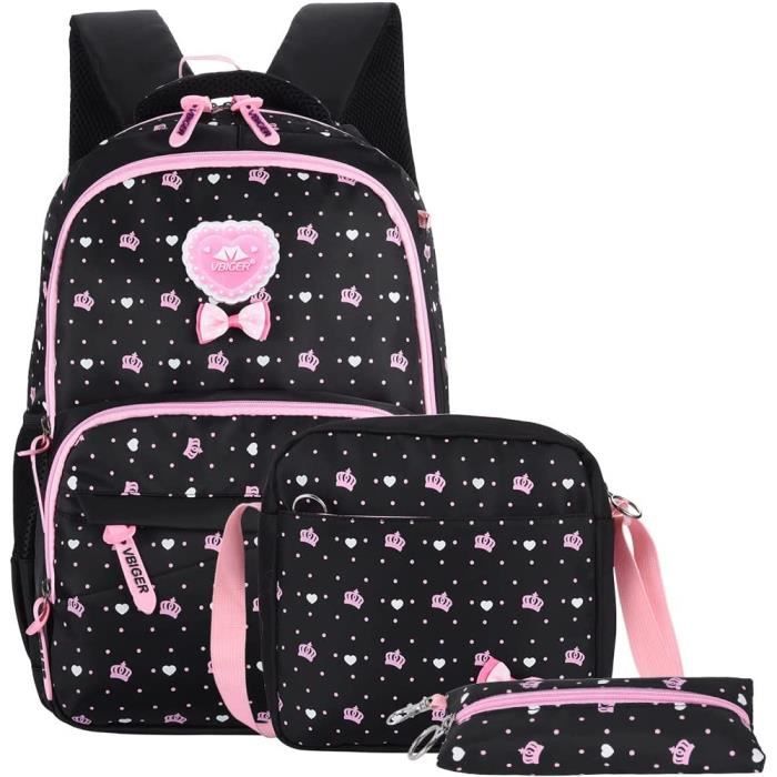 Cartable Fille Primaire CP fant - Sac a Dos Ecole Scolaire CE2 Elemtaire semble de 3 Pieces avec 