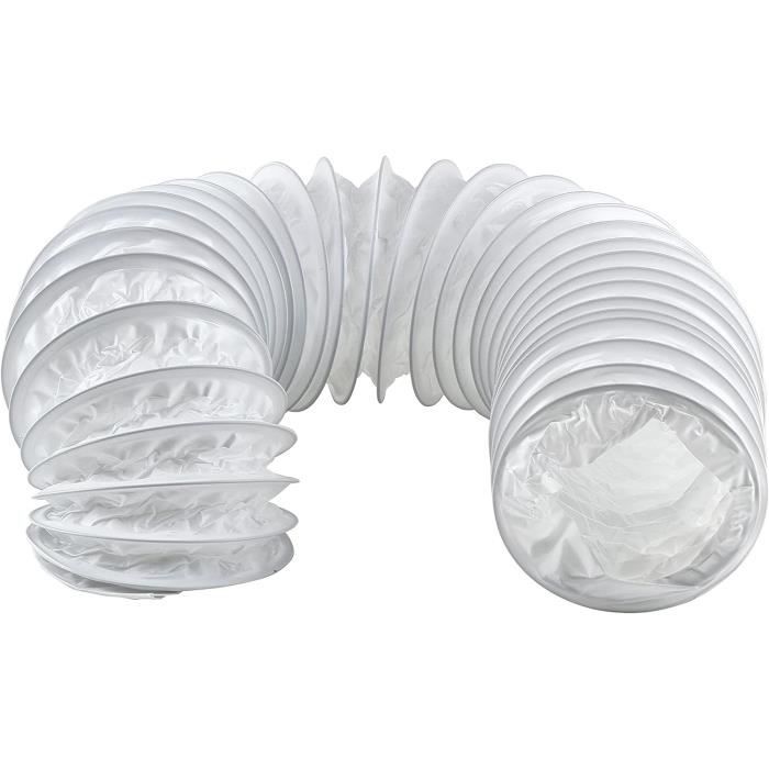 Tuyau Seche-linge Tuyau D'évacuation Air 80 Mm X 6 M - PVC Aluminium - Pour Clim Mobile, Sèche-linge, Hotte Flexible Hotte Aspirante