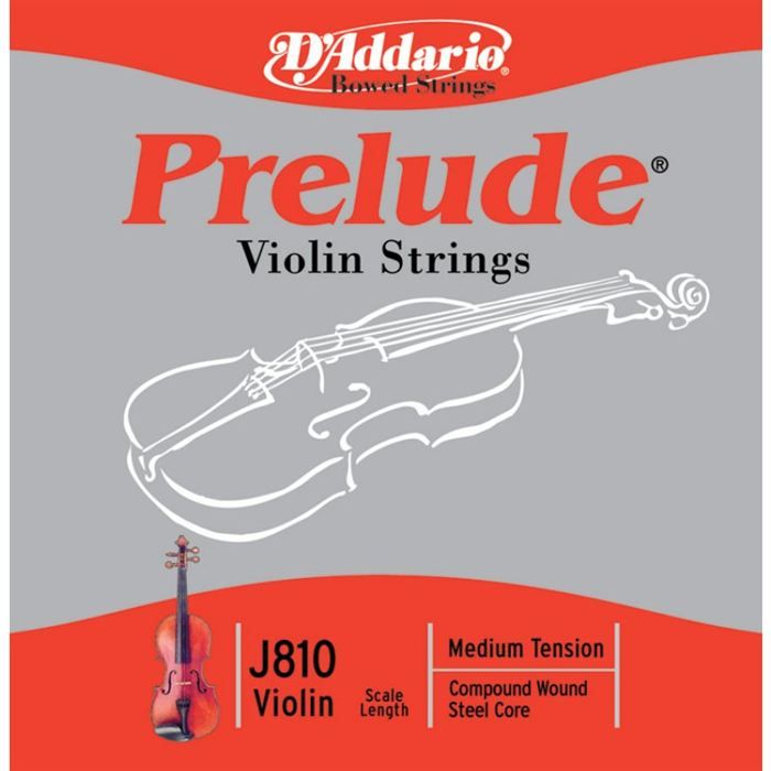 manche 4/4 tension Light DAddario Bowed Jeu de cordes pour violon DAddario Prelude 