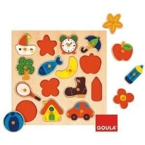 Puzzle en bois dencastrement - Formes éducatives - DISET - 16 pièces - Mixte Puzzle en bois dencastrement - Formes éducatives - DISET - 16 pièces - Mixte