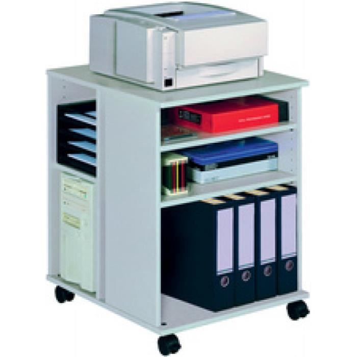 Desserte de bureau - DURABLE - 74/59 - Ouvert - 6 étagères - Hêtre - Noir