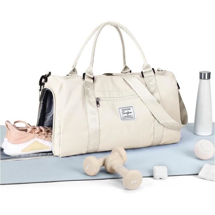 Sac De Sport Femme Avec Compartiment à Chaussures - 41x26x25 Cm, Imperméable, Pour Gym, Voyage, Weekend