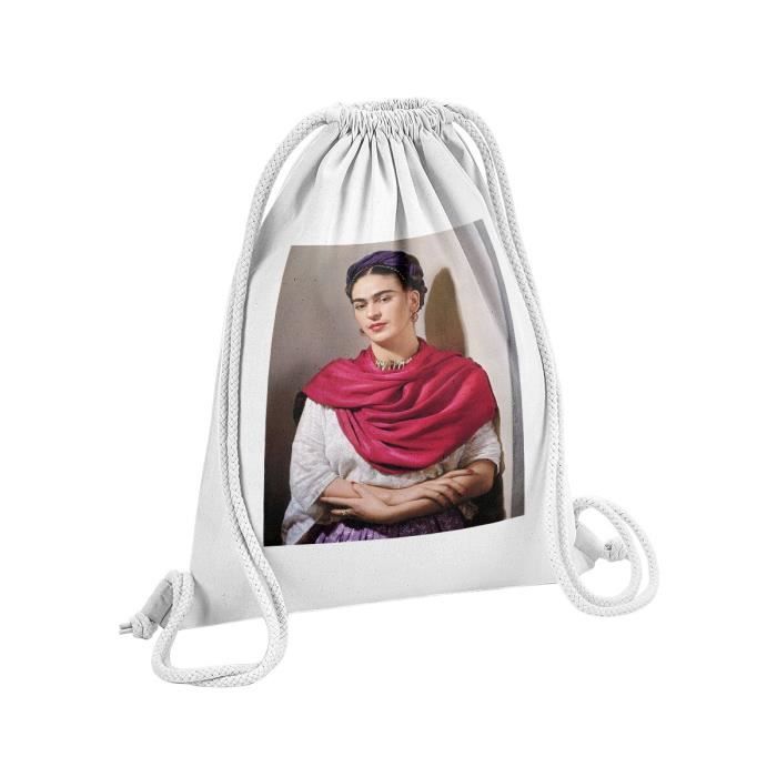 Sac Bandoulière Frida Kahlo Fait Main – Beige, Coton Matelassé, Inde
