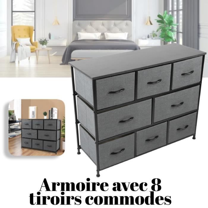Meuble TV Marron En Tissu Cuir Avec 4 Tiroirs, Bande LED RGB Qui Danse Au Son + Prises Et USB Intégrées – Style Moderne Pour Salon Ou Chambre