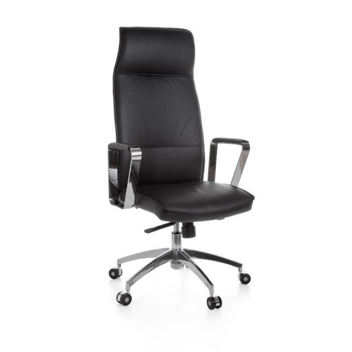 finebuy chaise de bureau cuir fauteuil ergonomique siège pivotante 120 kg bureau [noir]