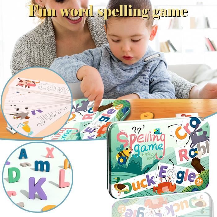 Jeu éducatif Orthographe Française Montessori - 64 Cartes, Lettres Et Chiffres, Pour Enfants 3-6 Ans