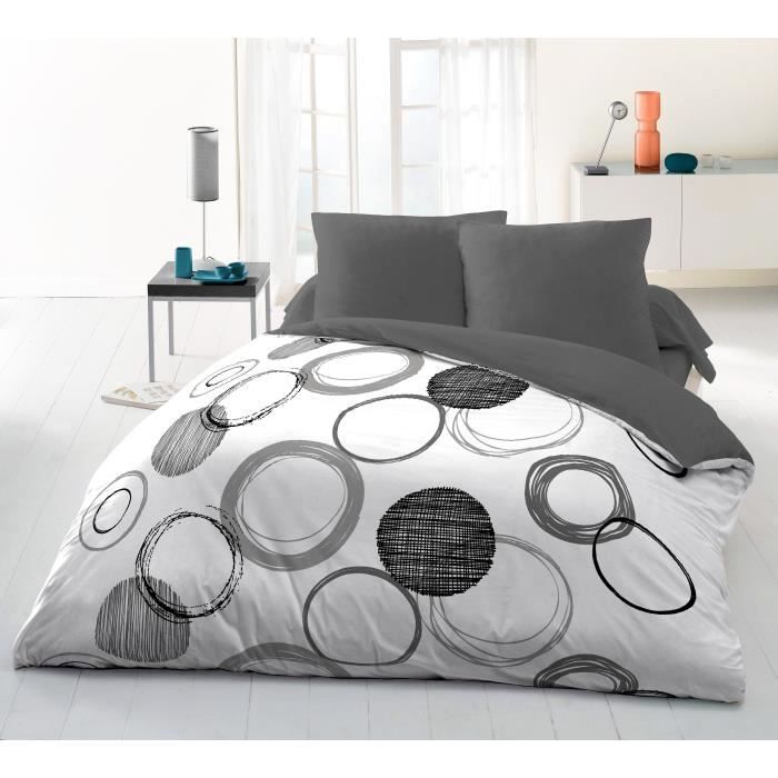 Parure de couette microfibre Audace - 1 housse de couette 220 x 240 cm + 2 taies d'oreiller 63 x 63 