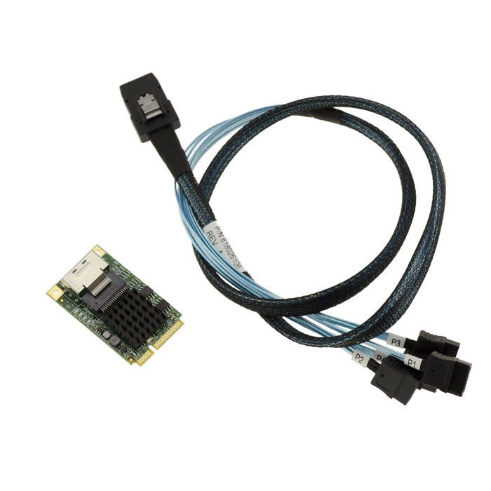 Carte contrôleur Mini PCI EXPRESS MiniPCIE 4 PORTS SATA 3.0 6G Chipset