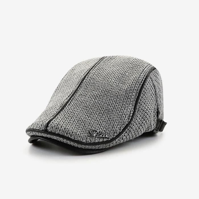 Casquette Hiver Femme & Homme Plate Newsboy Oversize - Bonnet Visière Coton Bio Boho, Chapeau Soleil Hipster, Taille 56-60 Cm