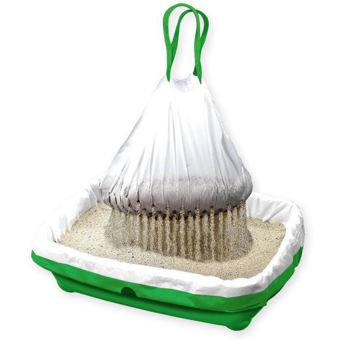 Sacs Poubelle Avec Poignée Pour Litière Chat - 90 Sacs Résistants (6 Rouleaux), 45x50 Cm, Jaune, Avec Cordon De Serrage, Recharge Bac Autonettoyant